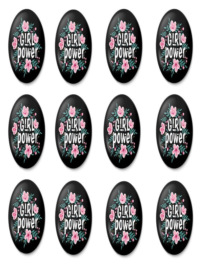 Hubops دبابيس دبابيس Hubops Girl Power، عبارات إيجابية للأطفال والفتيات والنساء، مقاس 44 مم، مناسبة للقمصان، والحقائب المدرسية، وحقائب الظهر، والقبعات، والملابس، والسترات ذات القلنسوة، والمناسبات، والهدايا والإكسسوارات (عبوة من 12 قطعة) - Image 1